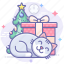 cat, christmas, gift