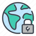 earth, globe, lock, padlock, password, protection, security