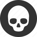 skull, caution, danger, death, hazard, risk, warning