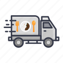 box, delivery, fast food, transport, truck, vehicle