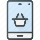 basket, mobile, phone, shopping, smartphone