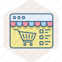 cart, items, shopping, site, web, website, list