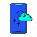 cloud, file, online storage, smartphone, storage, upload, upload data