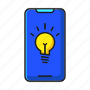 applications, creative, idea, lamp, light, mobile phone, smartphone