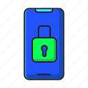 key, lock, mobile, phone, secure, security, smartphone