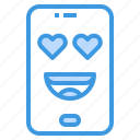 face, heart, love, message, smartphone