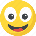 emoji, emoticon, happy, smiley, surprised