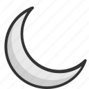 crescent, evening, moon, nighttime, stars