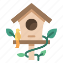 bird, house, spring, nest, pet