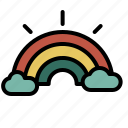 spring, rainbow, bow, cloud, pride, rain