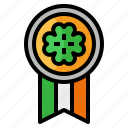 medal, badge, st, patrick, irish, luck