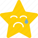 cry, emoji, emotion, face, sad, star