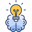 brain, bulb, idea, light, think