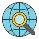 find, globe, magnifier, search, startup