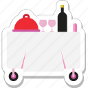 food, food trolley, platter, restaurant, trolley