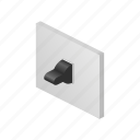 electric, isometric, power, switch, toggle