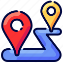 bukeicon, destination, location, pin, point, route, travel