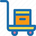 box, delivery, packaging, service, trolley