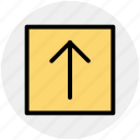 arrow, box, forward, material, up