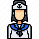 avatar, female, people, person, sailor, user, woman