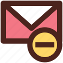 letter, email, user interface, message, remove