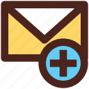 letter, email, user interface, add, message