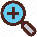 magnify glass, find, user interface, search, add