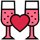 beverage, cheers, drinks, glass, heart, relationship, valentine’s day