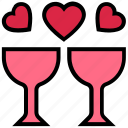 beverage, cheers, drinks, glass, heart, relationship, valentine’s day