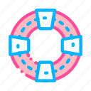 life, saver, support, volunteers icon