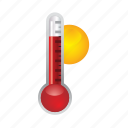 sun, thermometer, forecast, temperature, weather