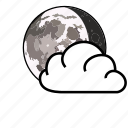 cloud, moon, sky, weather