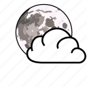 cloud, moon, sky, weather