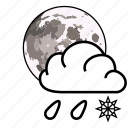 cloud, moon, snow, weather