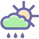 cloud, day, forecast, rain, rainy, sun, weather