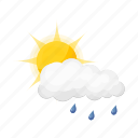 cloud, precipitation, rain, sun, weather