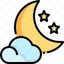 cloud, moon, night, sky, star