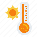 thermometer, hot, sun, weather, warm