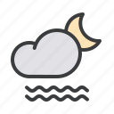 cloud, fog, foggy, forecast, mist, moon, night