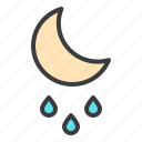 drizzle, forecast, moon, night, rain, rainfall, weather