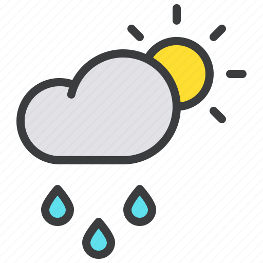 Cloud, day, daytime, drizzle, forecast, rainfall, sun icon - Download on Iconfinder