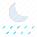 forecast, moon, night, rain, rainfall, raining