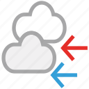 arrows, clouds, cloudy, weather, forecast