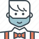 avatar, bow, groom, hipster, man, tie, wedding