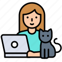 cat, freelance, pet, stay at home, work, work from home