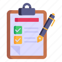 clipboard, list, checklist, to do, document