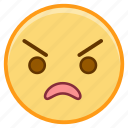 angry, emoji, emoticon, emotion, face, sticker