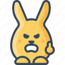 angry, bunny, cruel, emoticon, furious, hare, rabbits