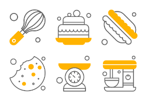 Bakery Food Lino Grey And Yellow