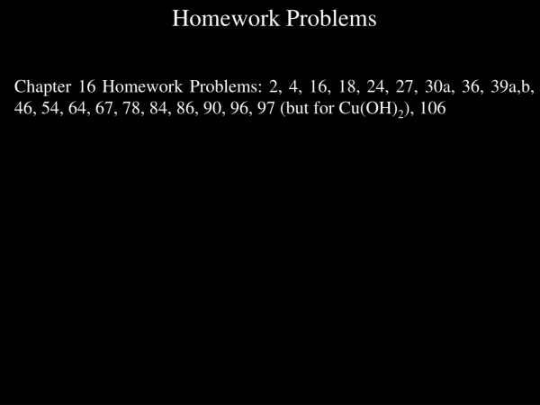 Homework Problems